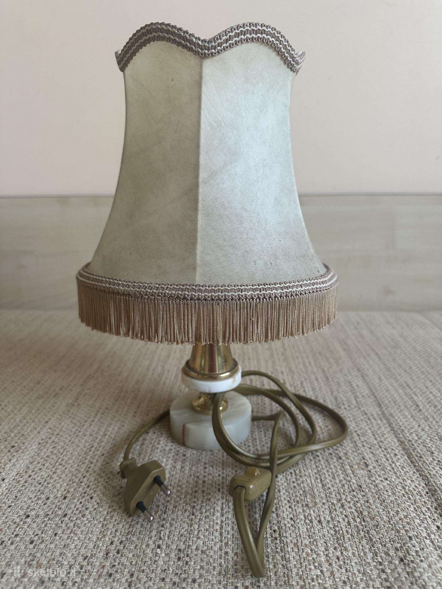 Vintažinė stalinė lempa iš onikso ir žalvario 32cm