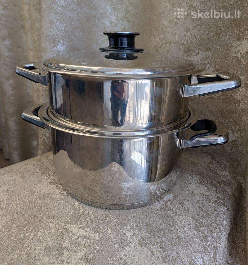 Bauer 5,6 L puodas su garų įdėklu ir termometru