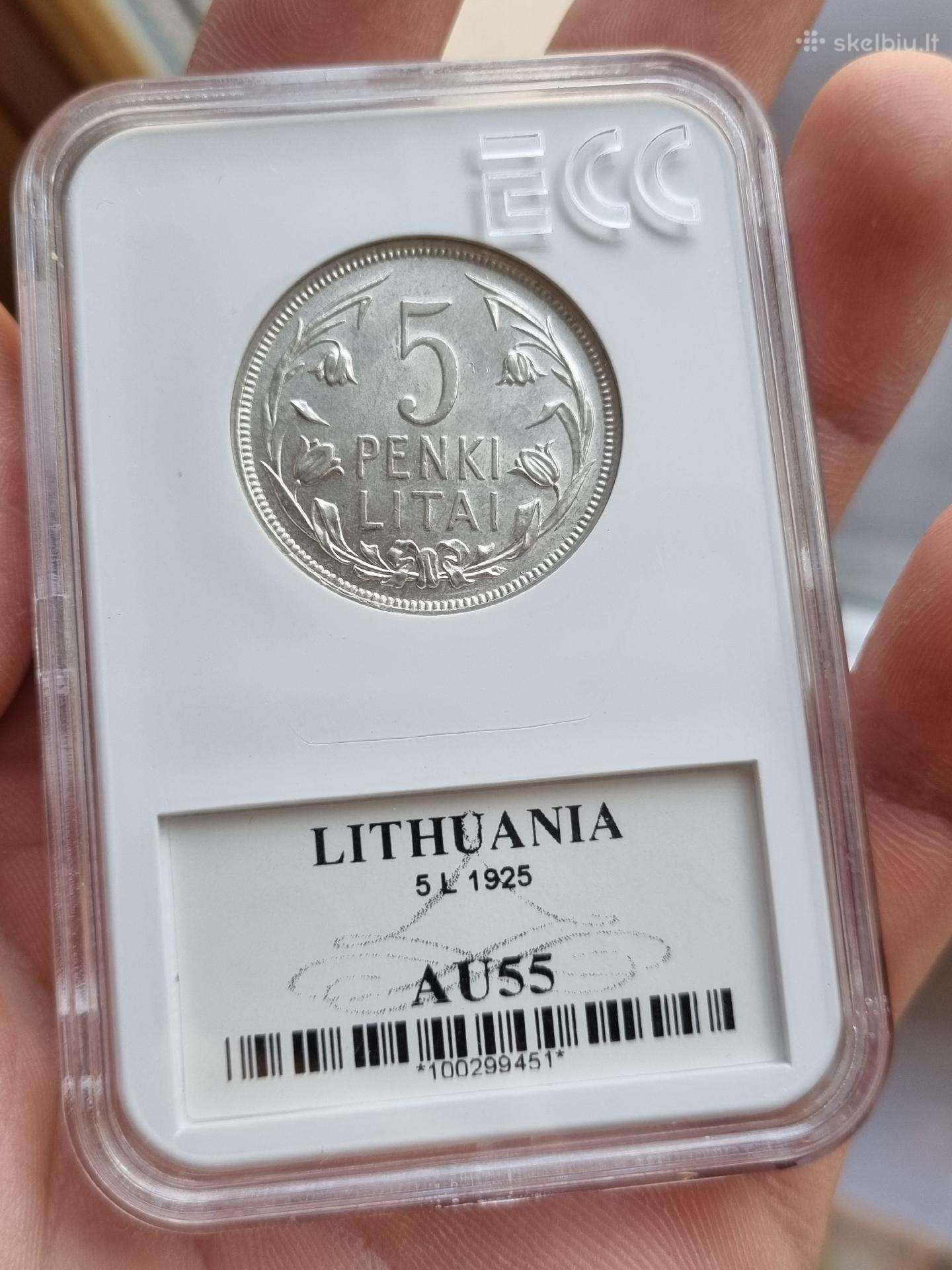 5 Litai Tulpės-lynai 1925m Au 55
