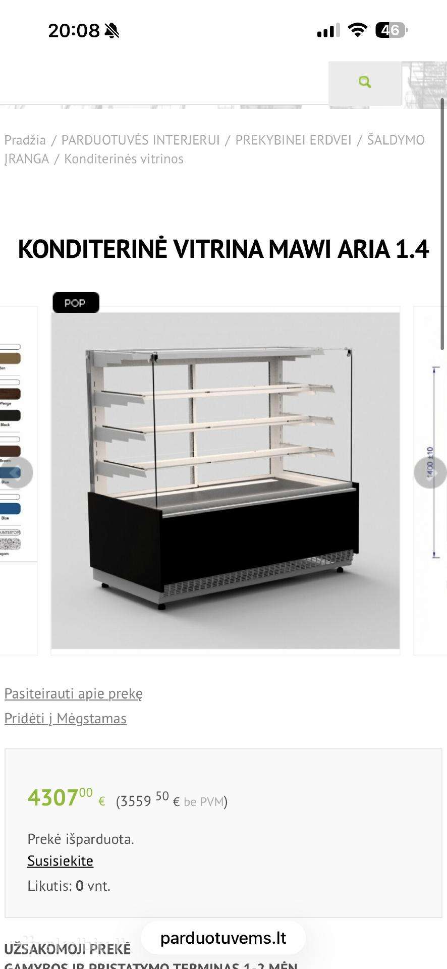 Mawi Aria 1.4 konditerinė vitrina