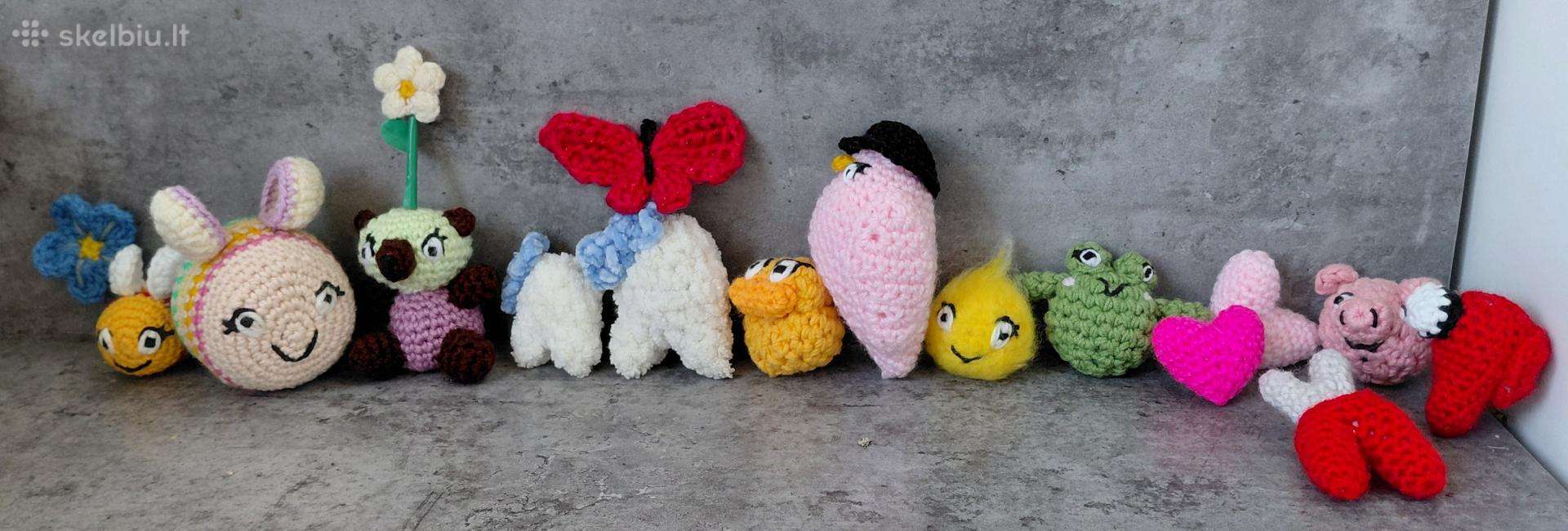 Rankų darbo nertų gyvūnėlių rinkinys (Amigurumi)