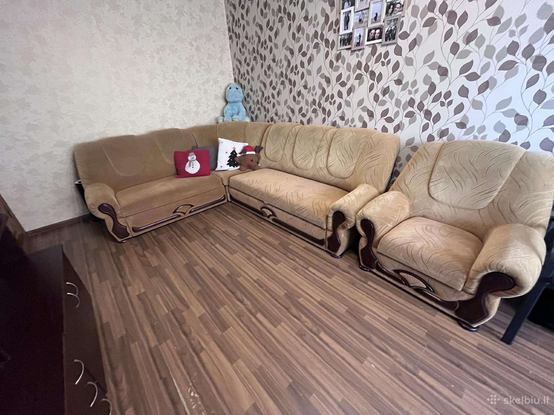 Parduodama sofa ir fotelis