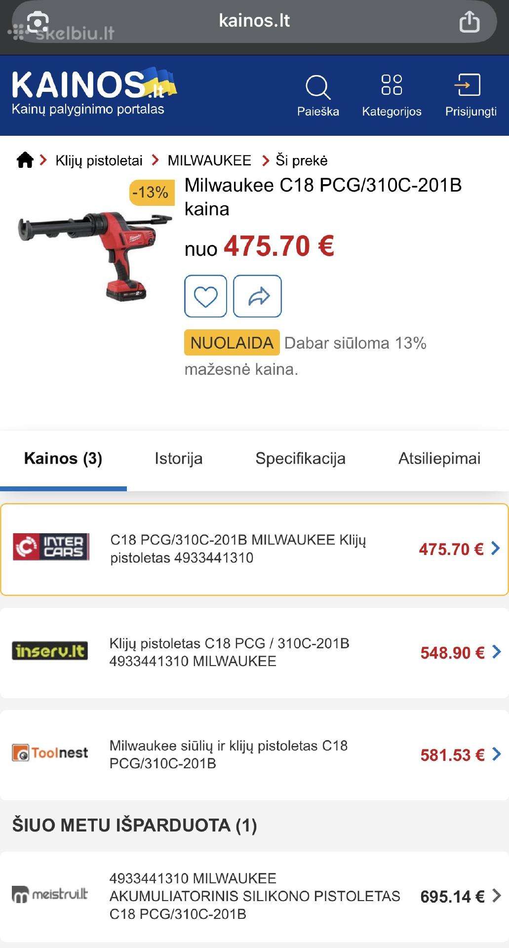 Akumuliatorinis pistoletas Milwaukee C18
