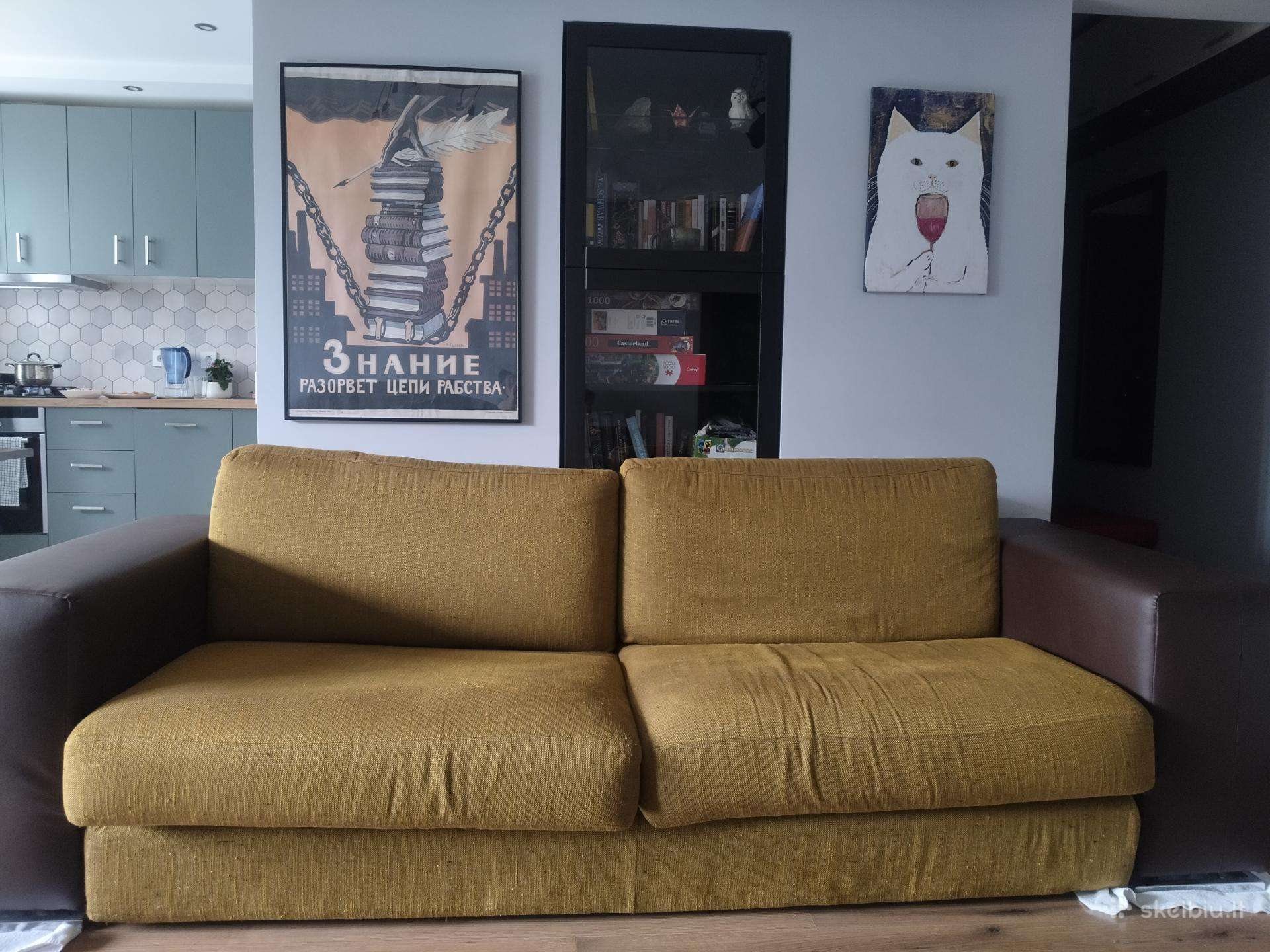 Sofa su išskleidžiama miegamaja dalimi