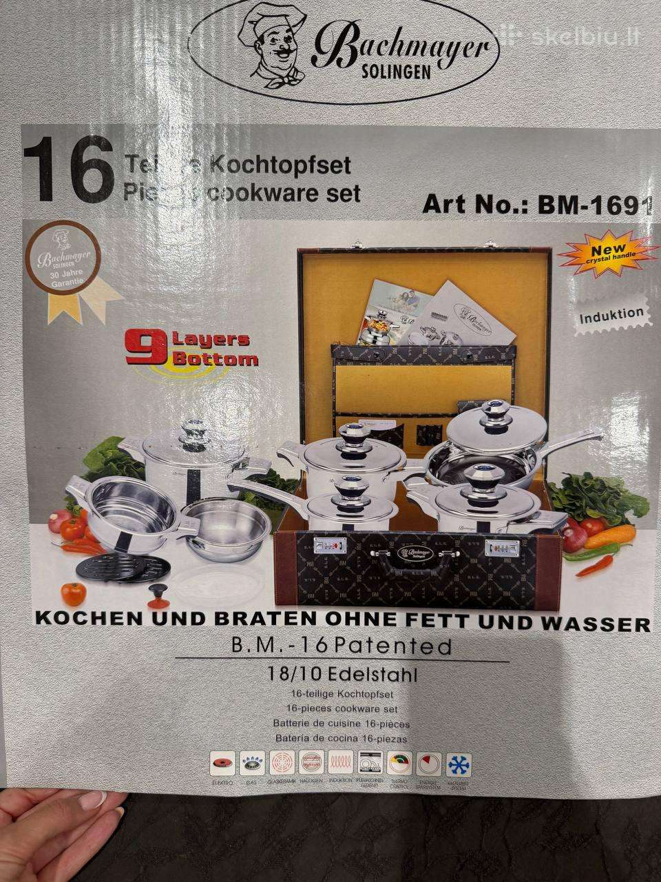 Bachmayer Solingen 16 dalių puodų rinkinys