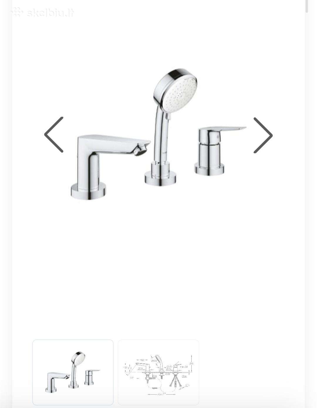 Grohe Bauedge3 dalių vonios maišytuvo komplektas