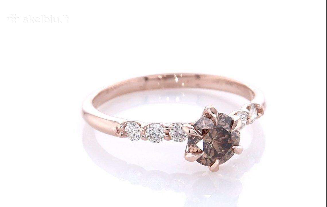 Natūralaus deimanto žiedas – 0,73 ct, 14k auksas