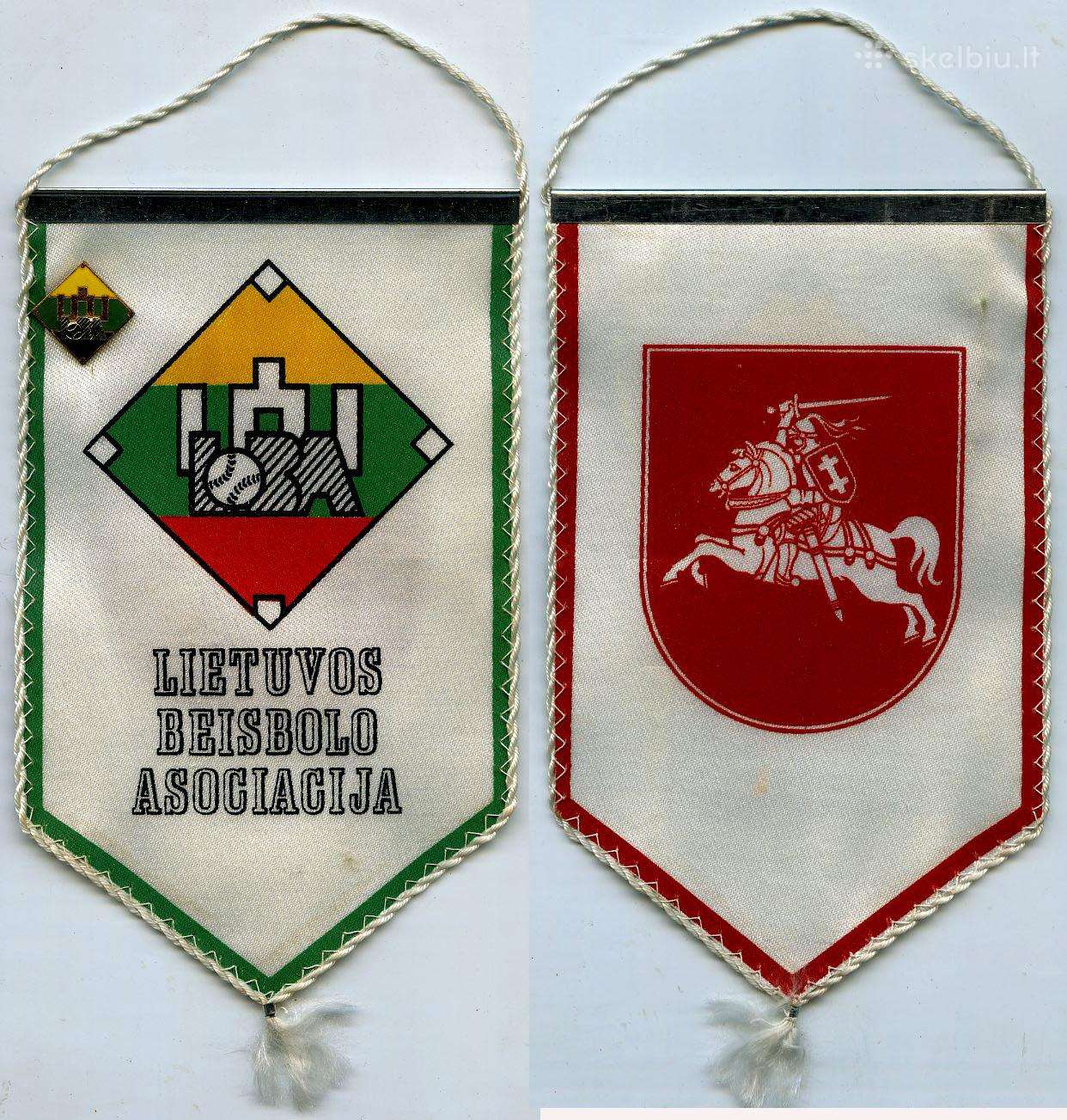 Lietuvos beisbolo asociacija gairelė ir ženklelis