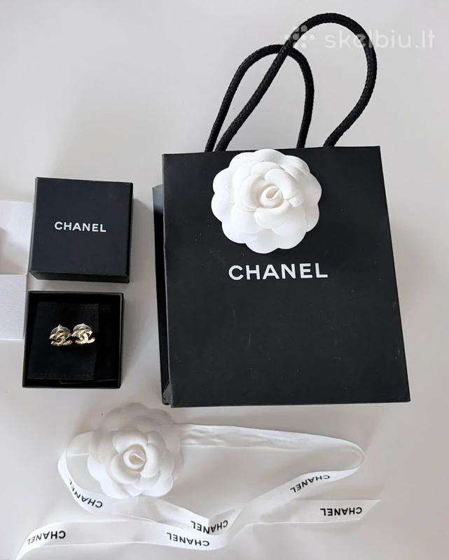 Originalūs Chanel Cc Logo Letter Engraved auskarai