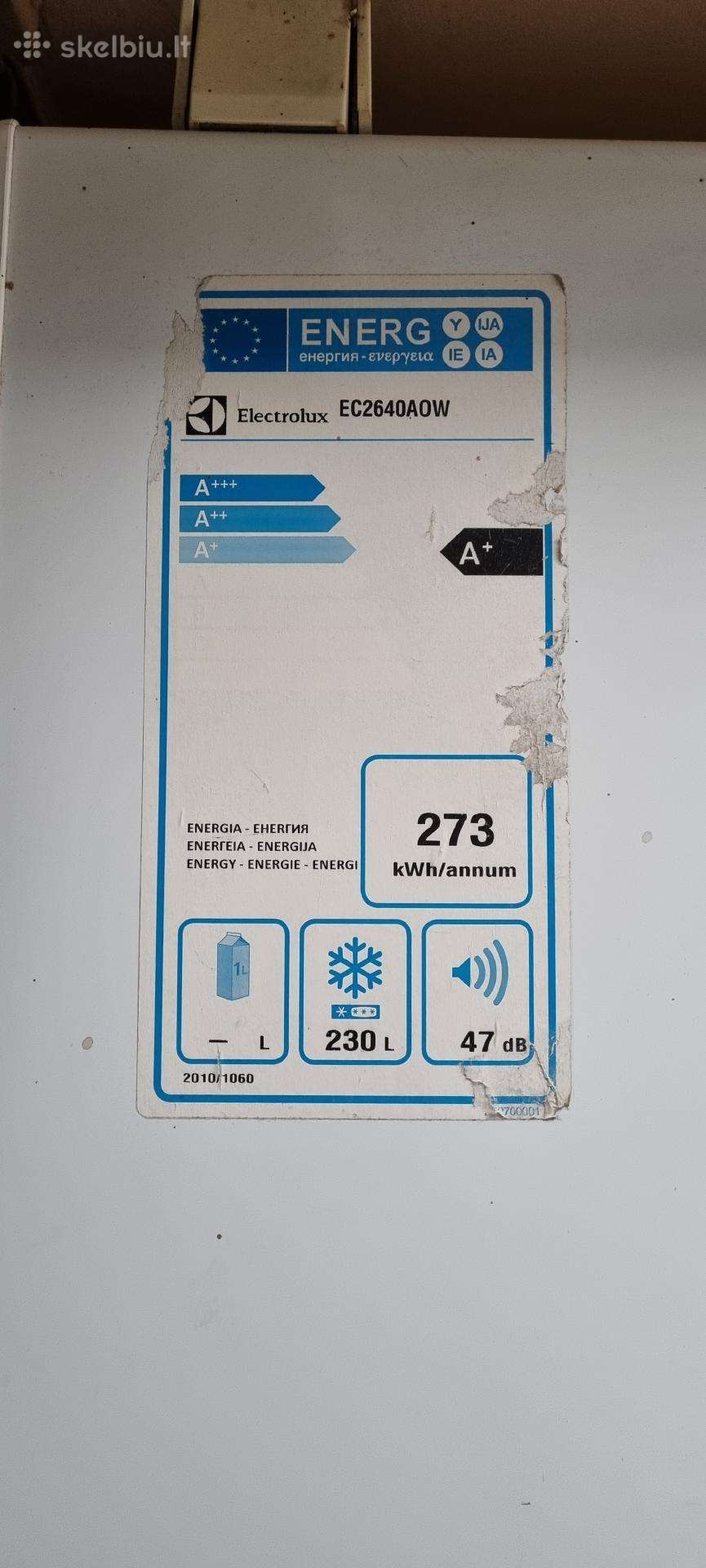 Tvarkingas ir talpus šaldiklis Electrolux