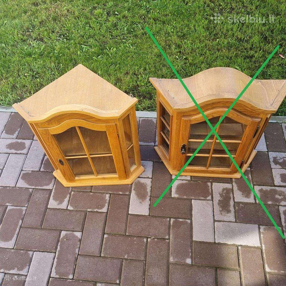 Ąžuolo kampinis mini bufetukas,- pakabinamas