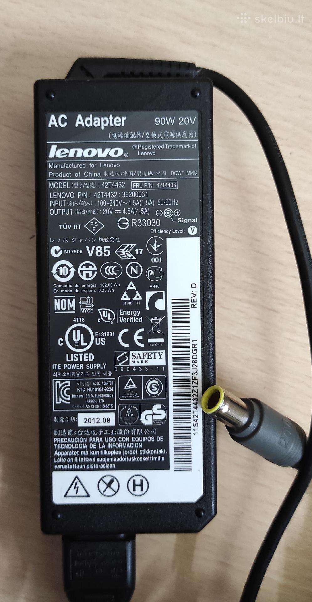 Lenovo neš. kompiuterio pakrovėjas 20v 4,5 A (90w)
