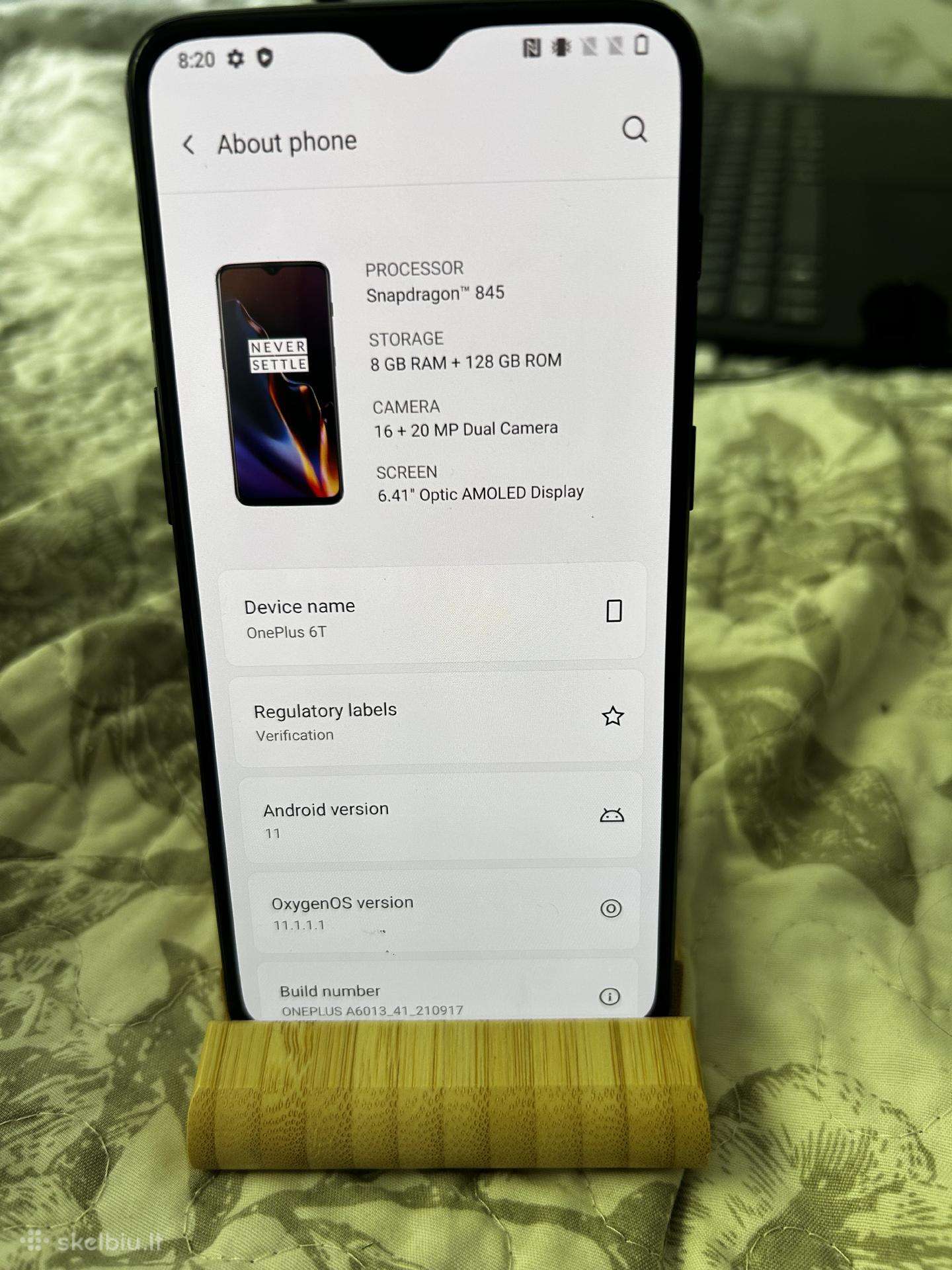 One plus 6t 128gb puikiai išlaikytas