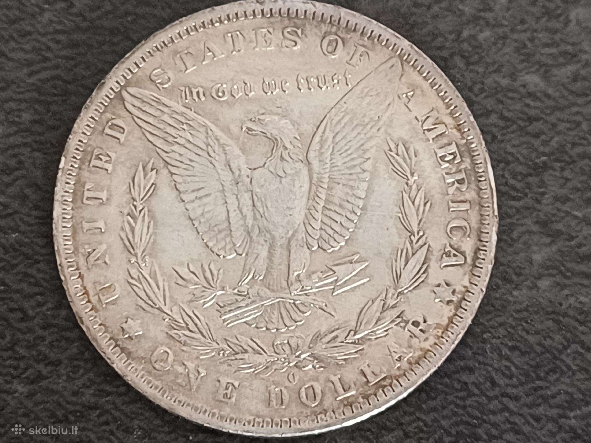 Sidabrine moneta 1884 metu O Morgan Dollar