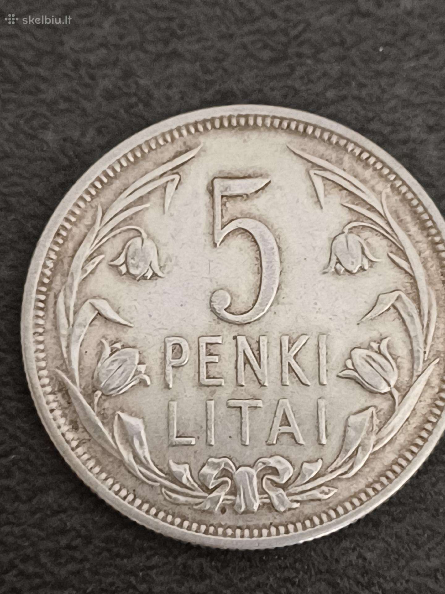 1925 (Žydintys Linai) 5 litų sidabrinė moneta