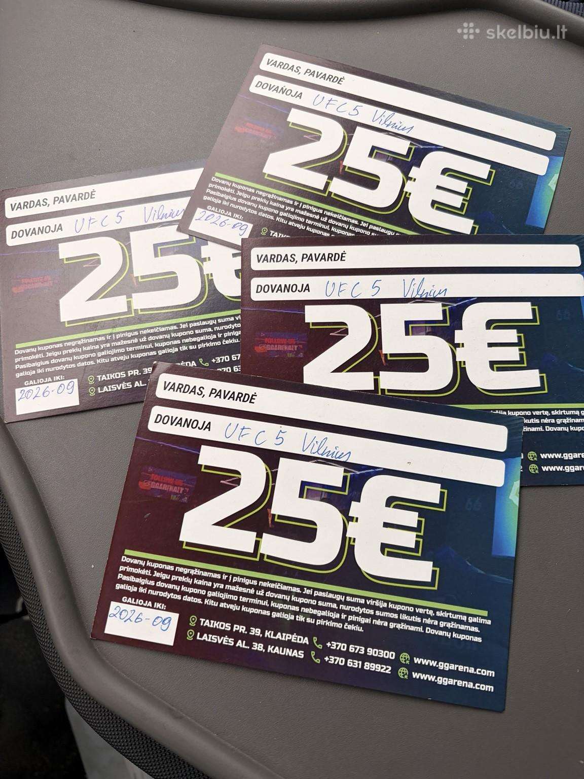 Ggarena 100eur dovanu kuponas (4x25eur)