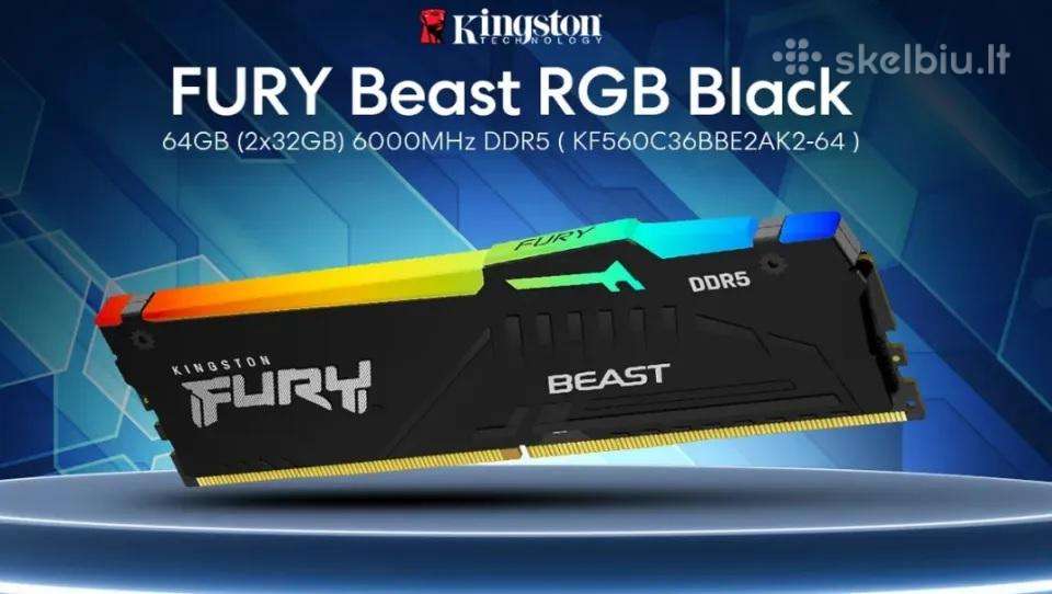 Visiškai nauja Kingston Fury Beast Ddr5 64 GB RAM