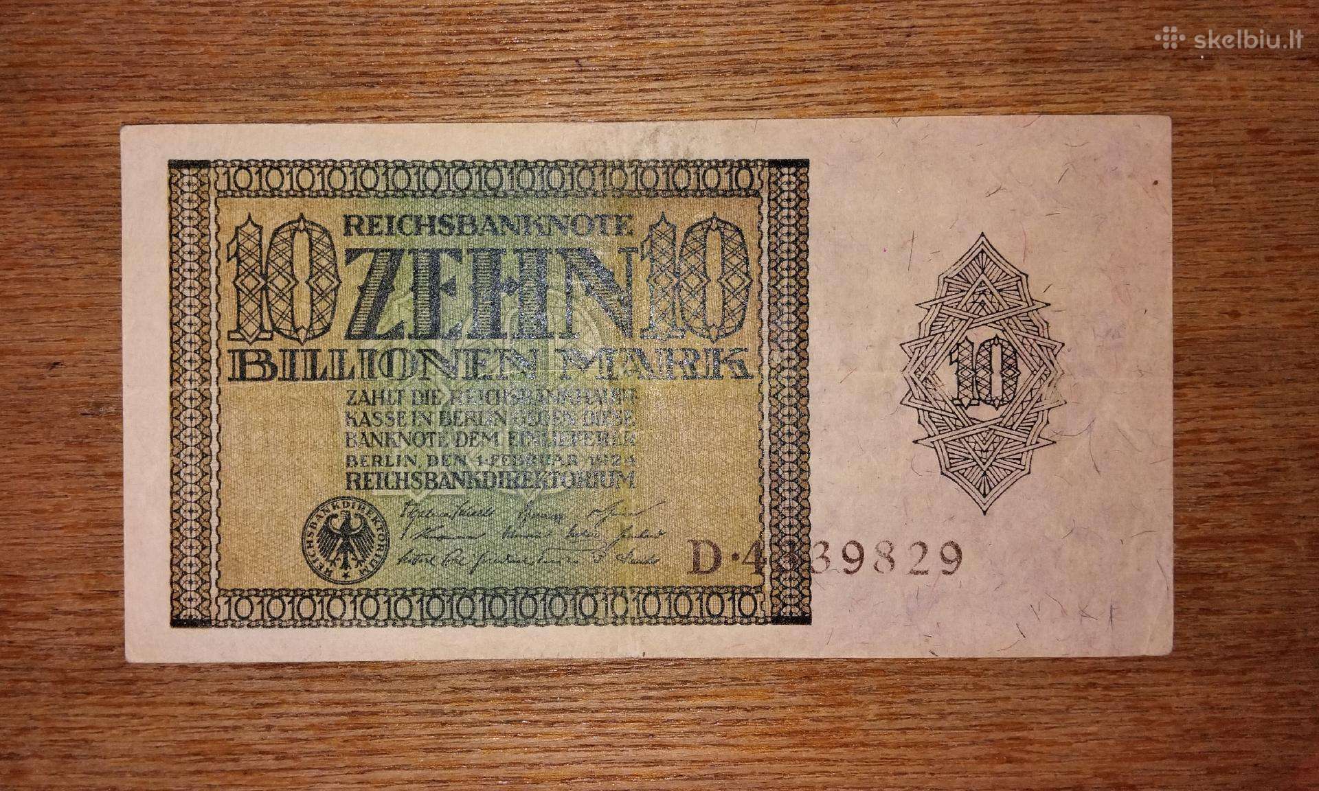 Vokietijos 10 bln markių banknotas
