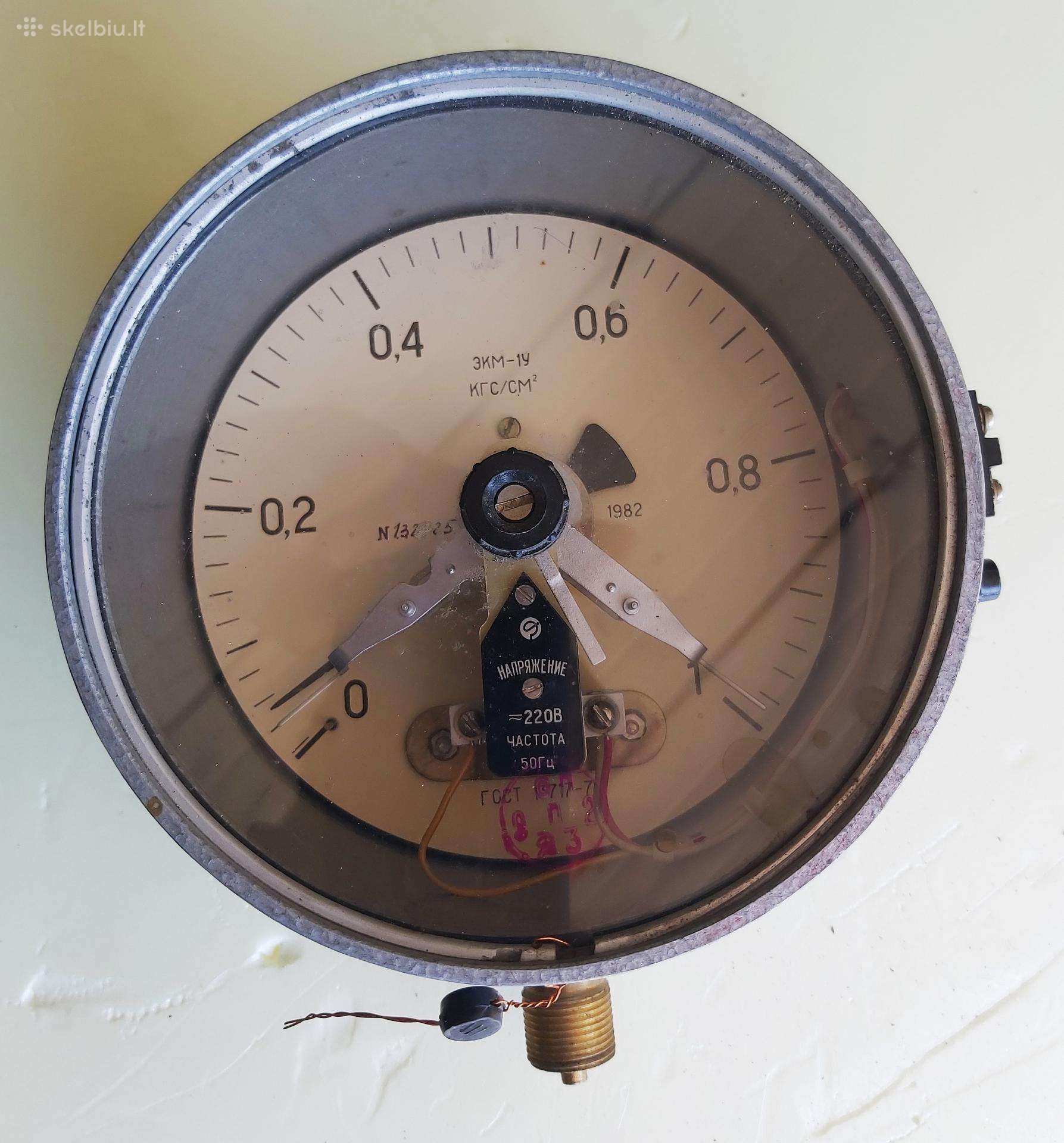 Elektrokontaktinis manometras Экм-1у, 0–1 kgf/cm²