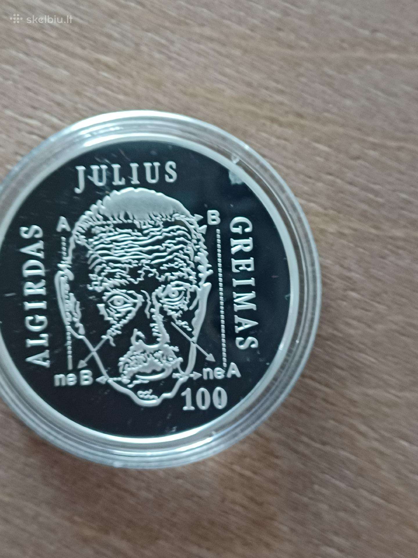 Algirdas Julius Greimas 20 eurų sidabrinė moneta