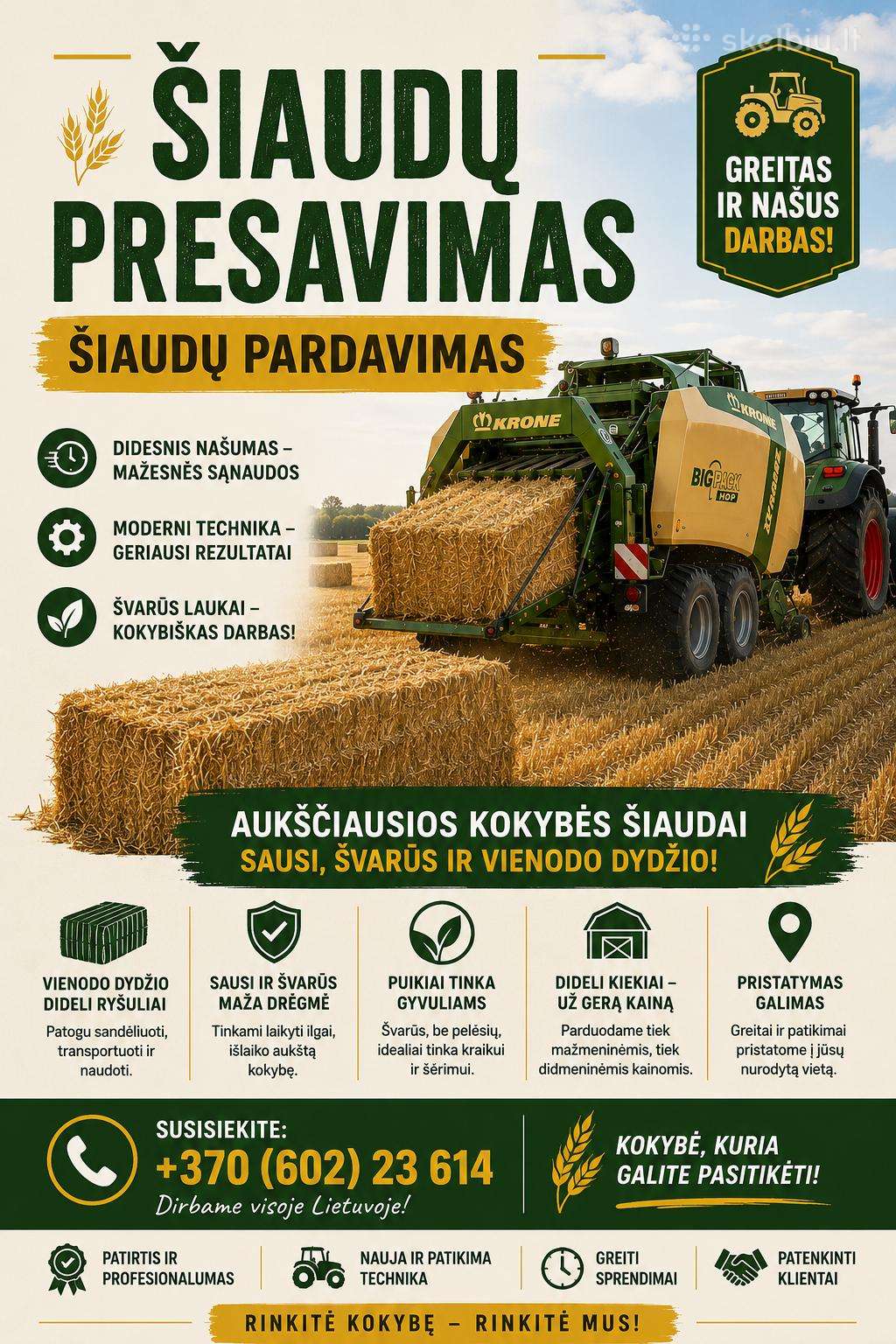 Šiaudų presavimas
