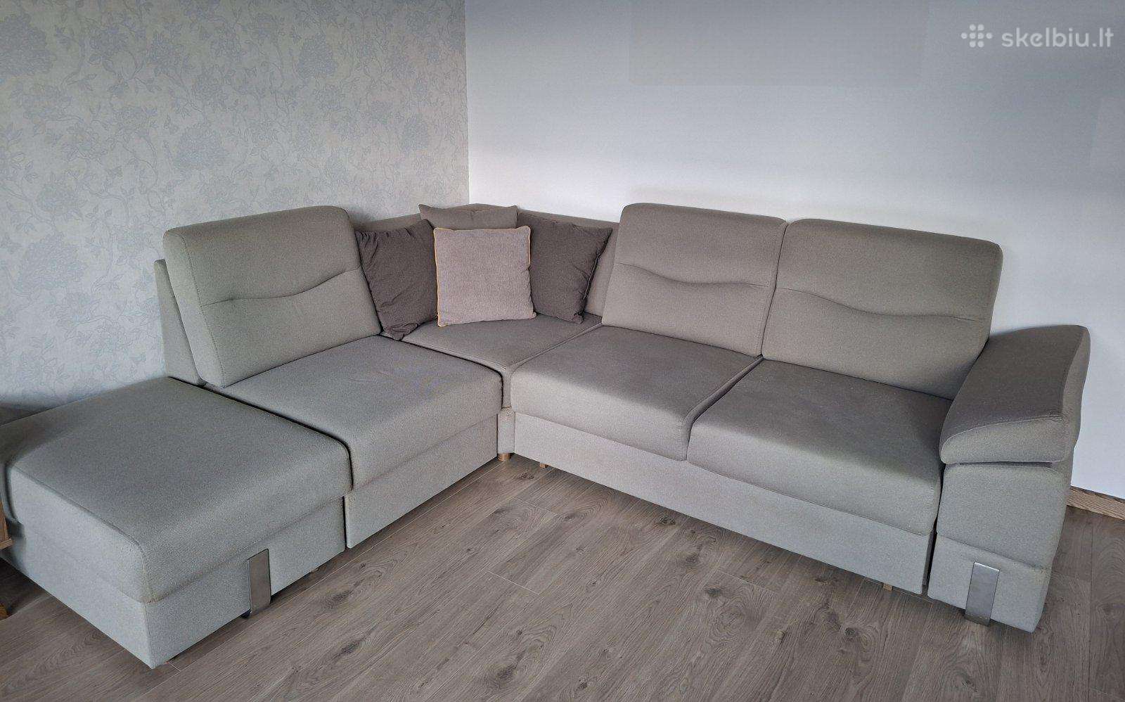 Minkštas kampas su miegama dalimi ir sofa lova