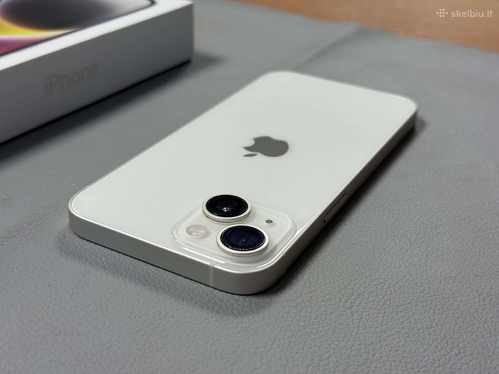 iPhone 14 labai geros būklės ir gerai atrodo balta