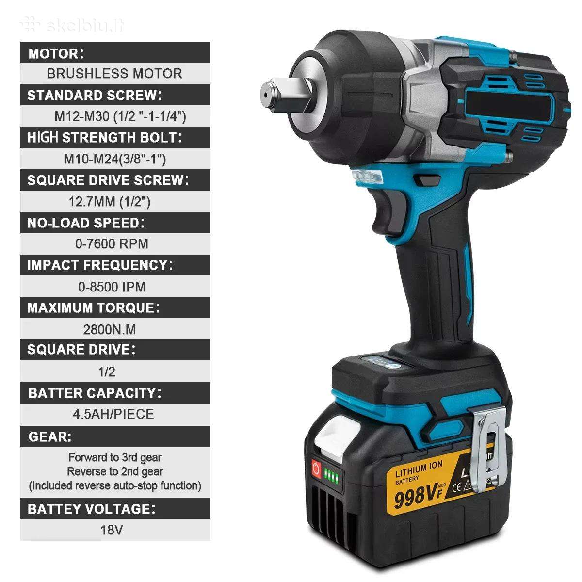 Galingas atitinka Makita Dtw700