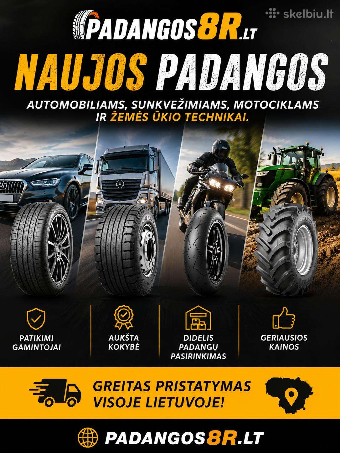 Padangos8r - padangos internetu su pristatymu %