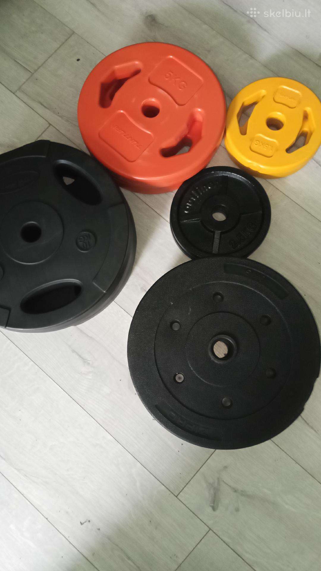Diskiniai svoriai, štanga 60kg