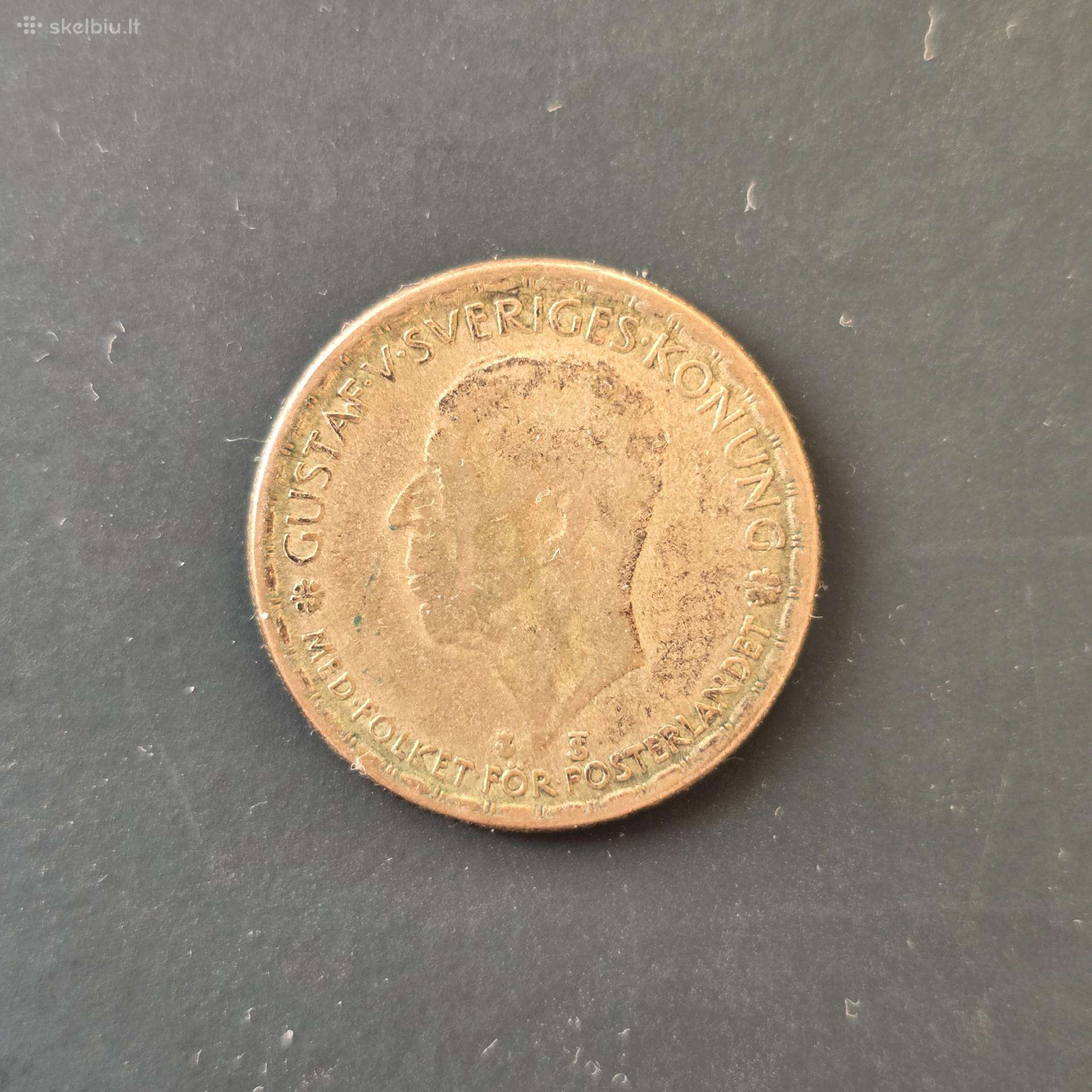 Švedija 1947 1krona Ag400 7gr.
