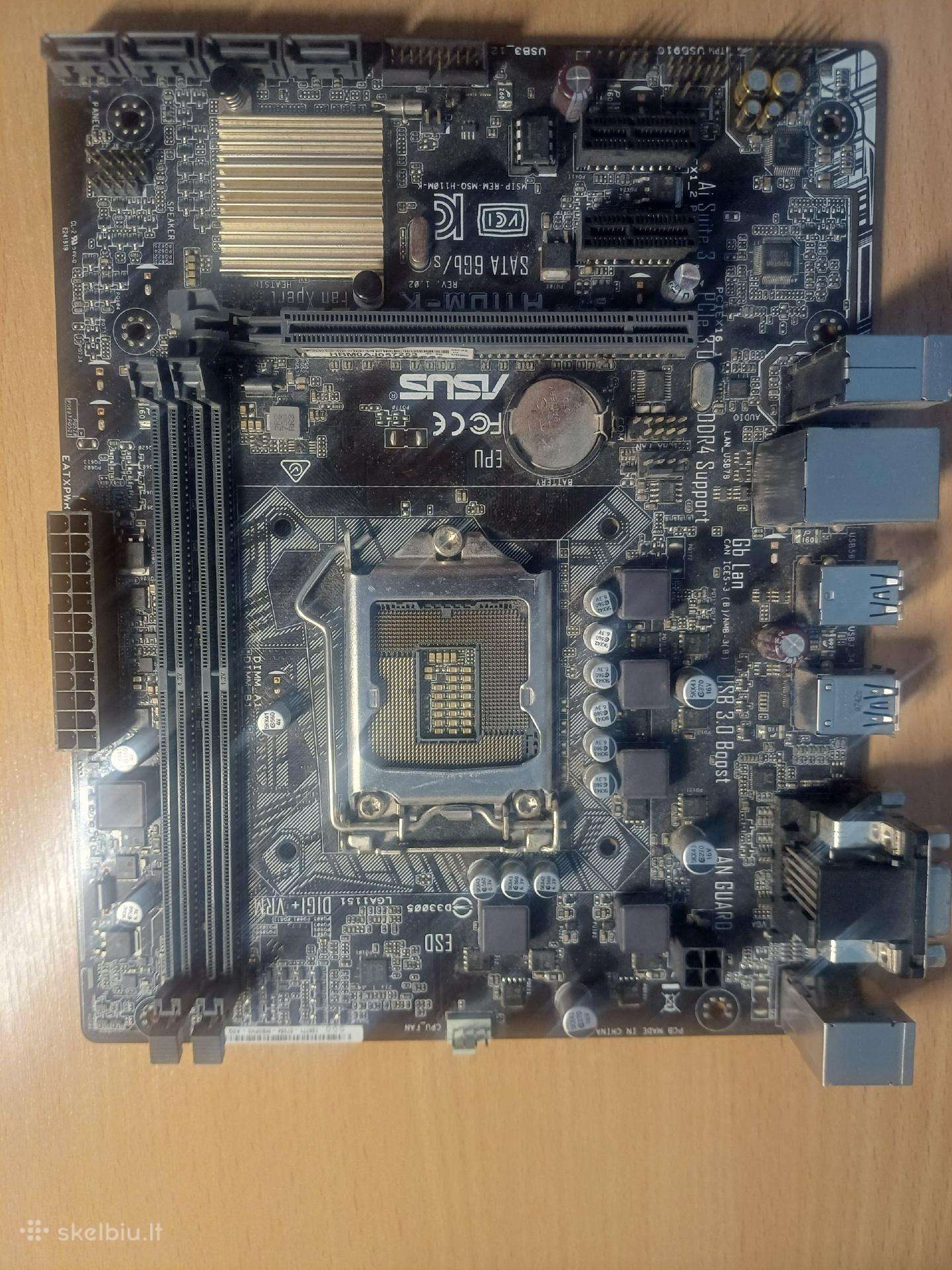 Asus H110m-k pagrindinė plokštė, Lga1151, Ddr4