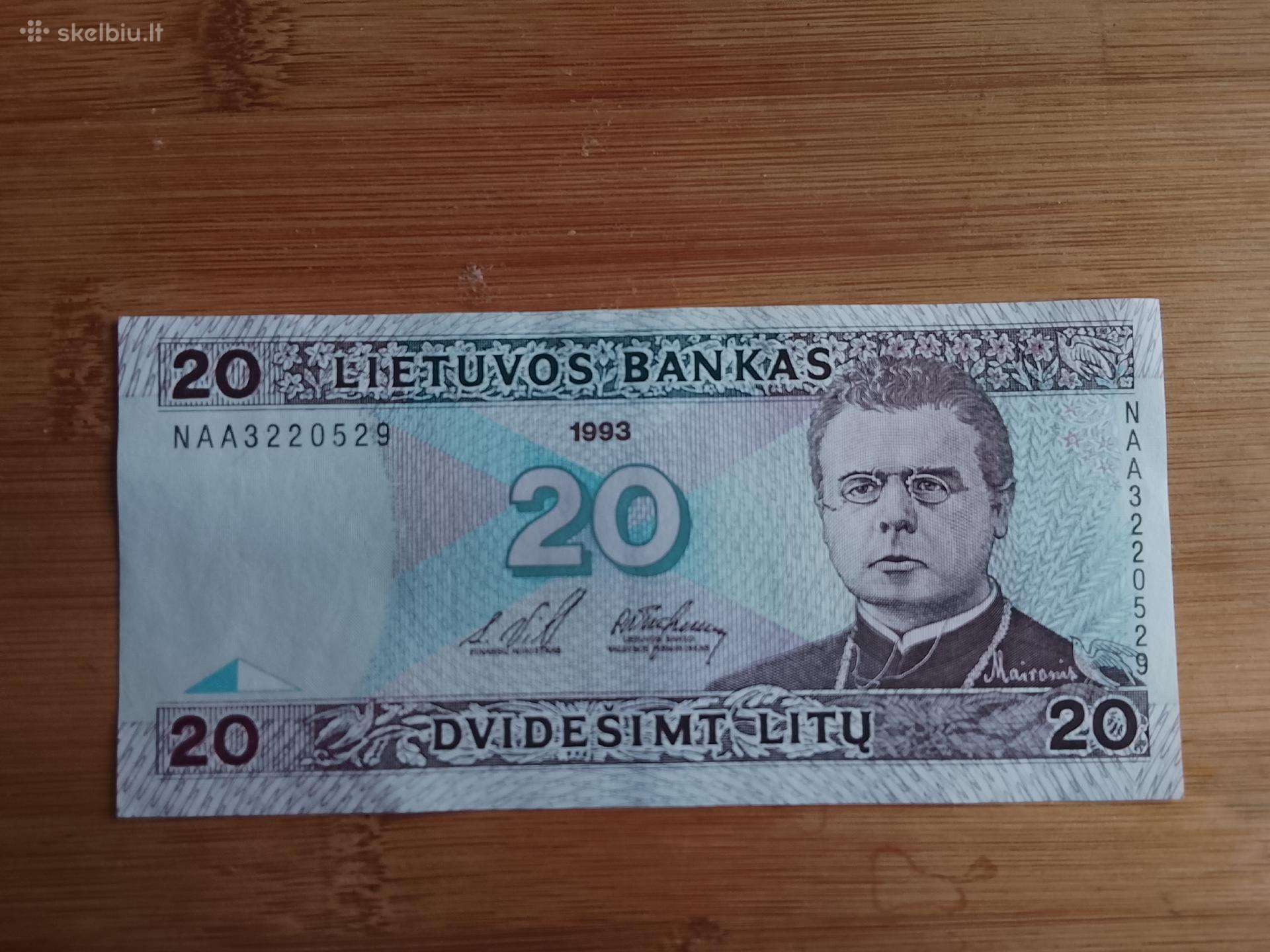 20 litų 1993m.