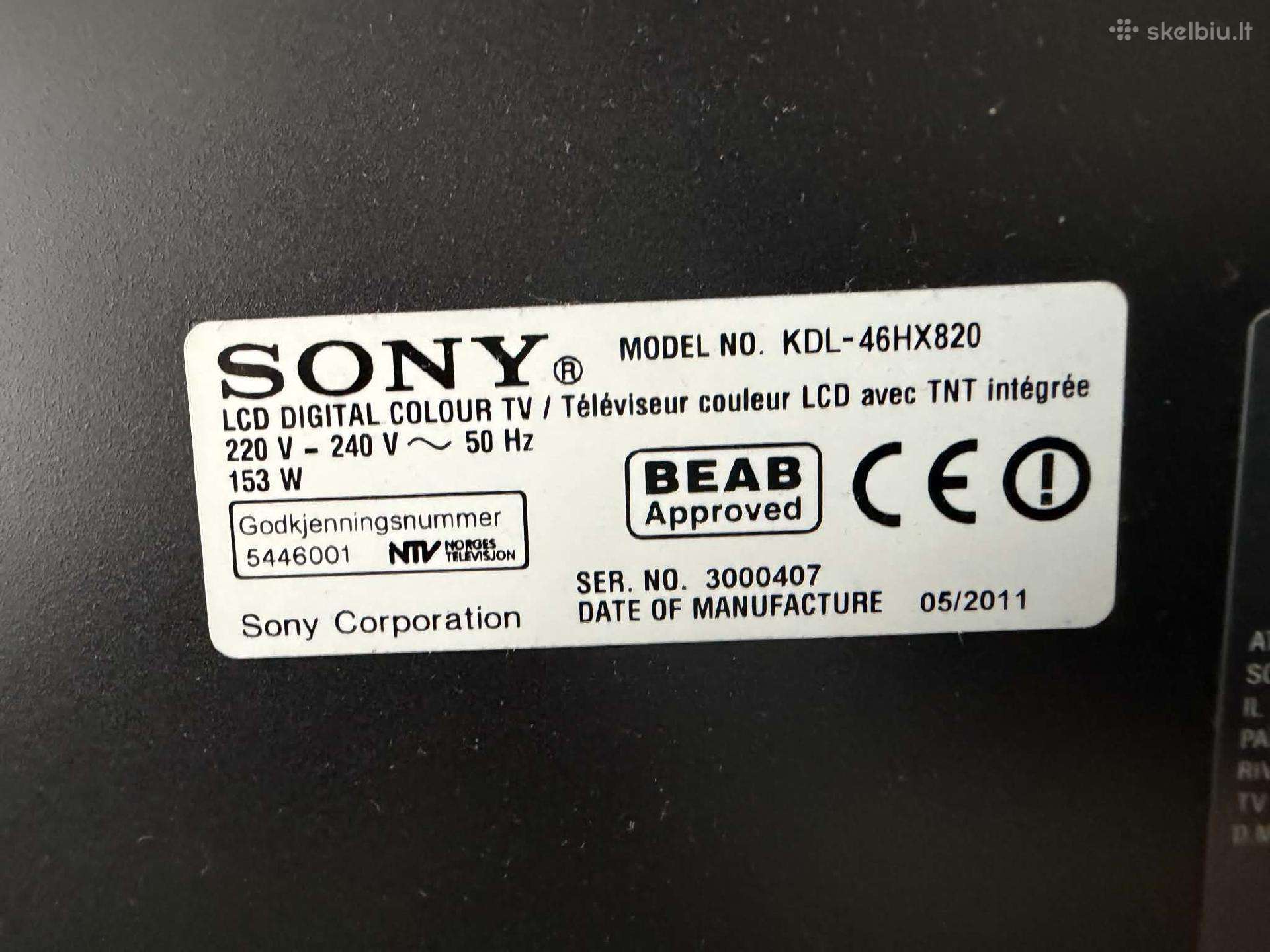 Sony Bravia Kdl-46hx820 - Sugedęs