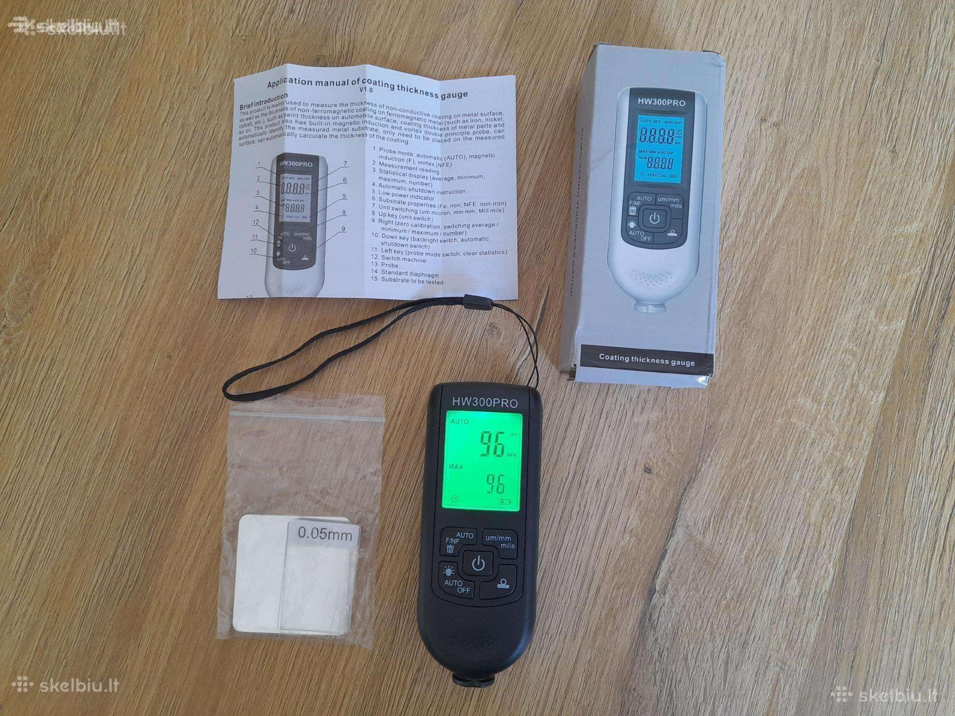 Hw-300 Pro dažų storio matuoklis