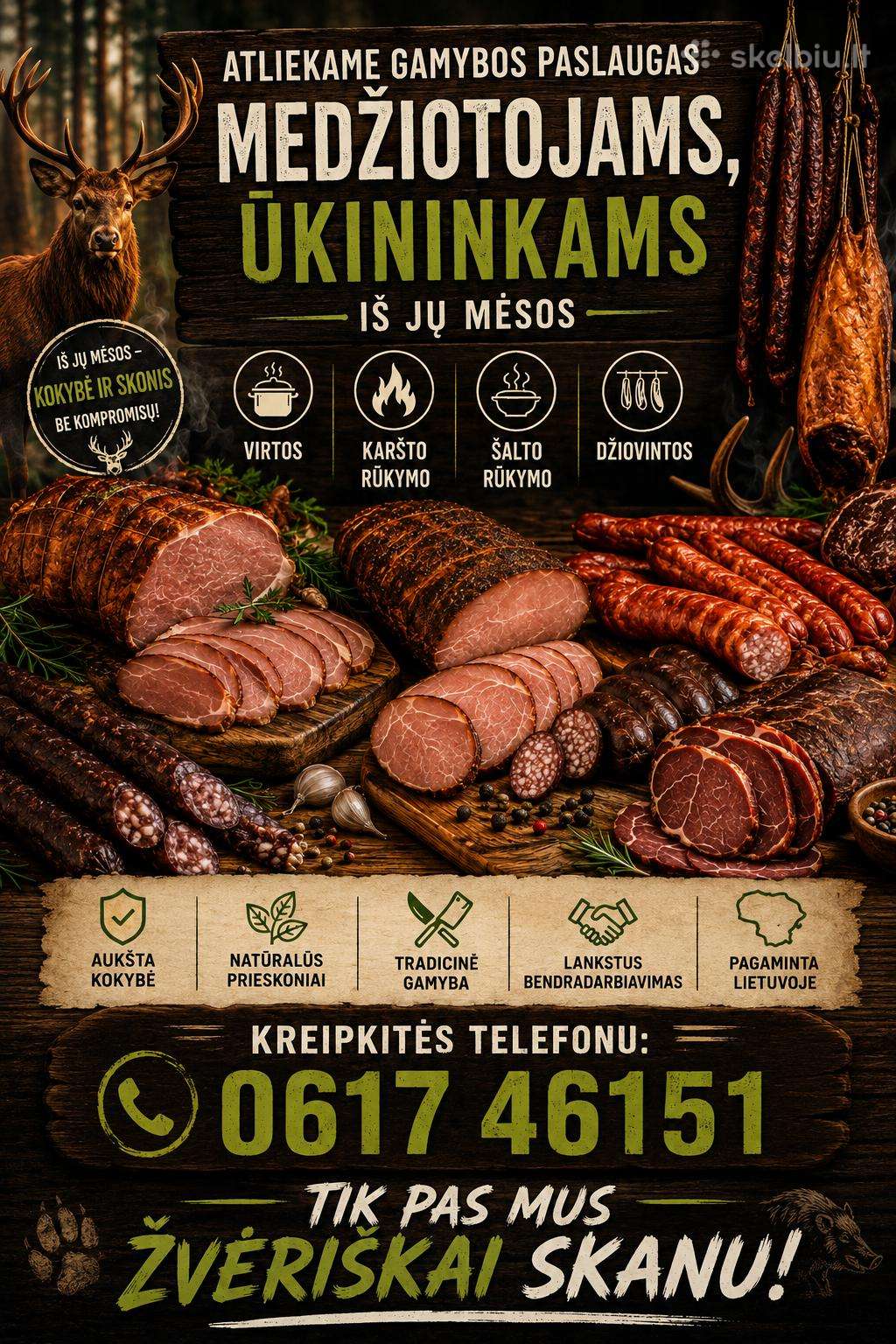 Gamybos paslauga medžiotojams, ūkininkams
