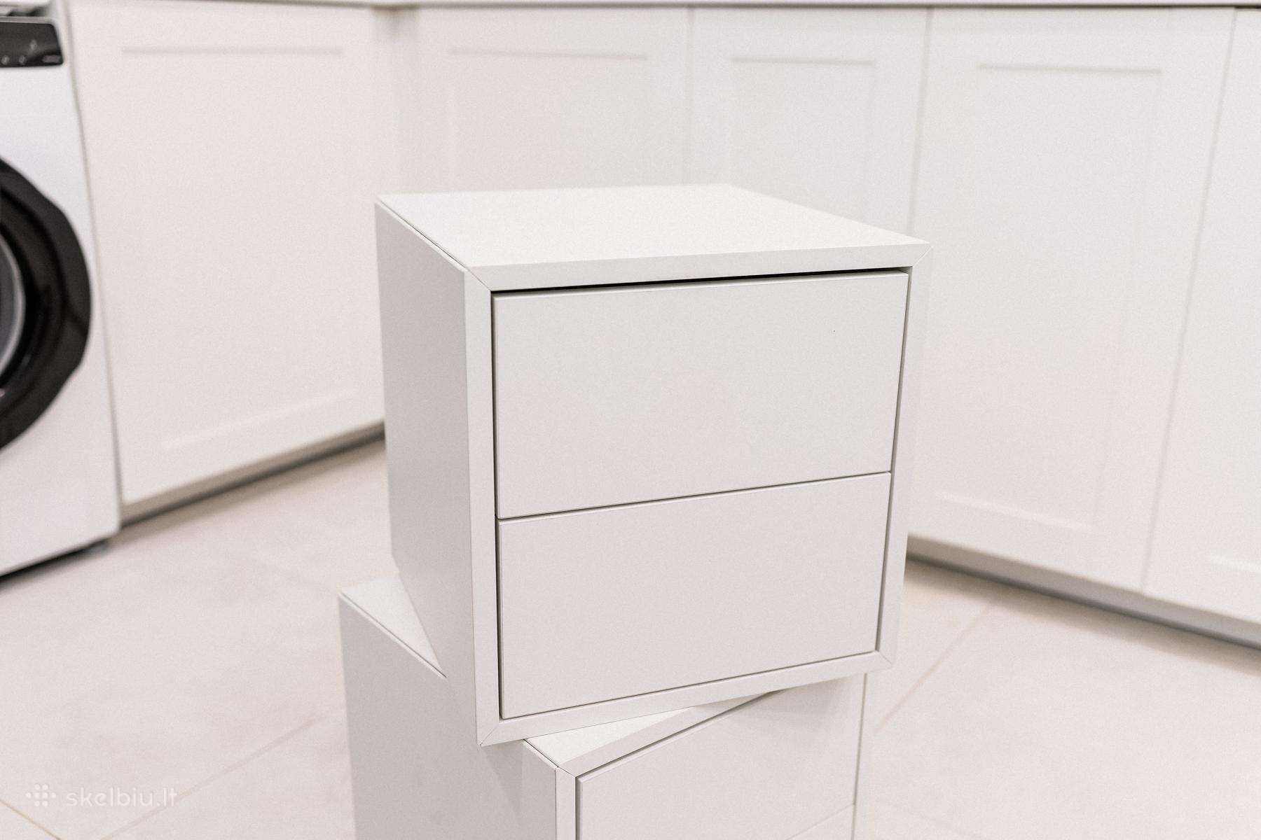 Ikea Eket baltos spintelės su 2 stalčiais, 2 vnt.