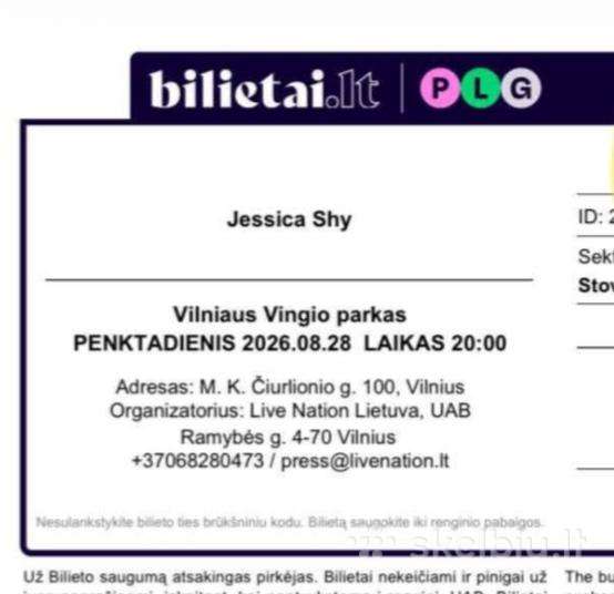 2 Bilietai 28d. Stovimi