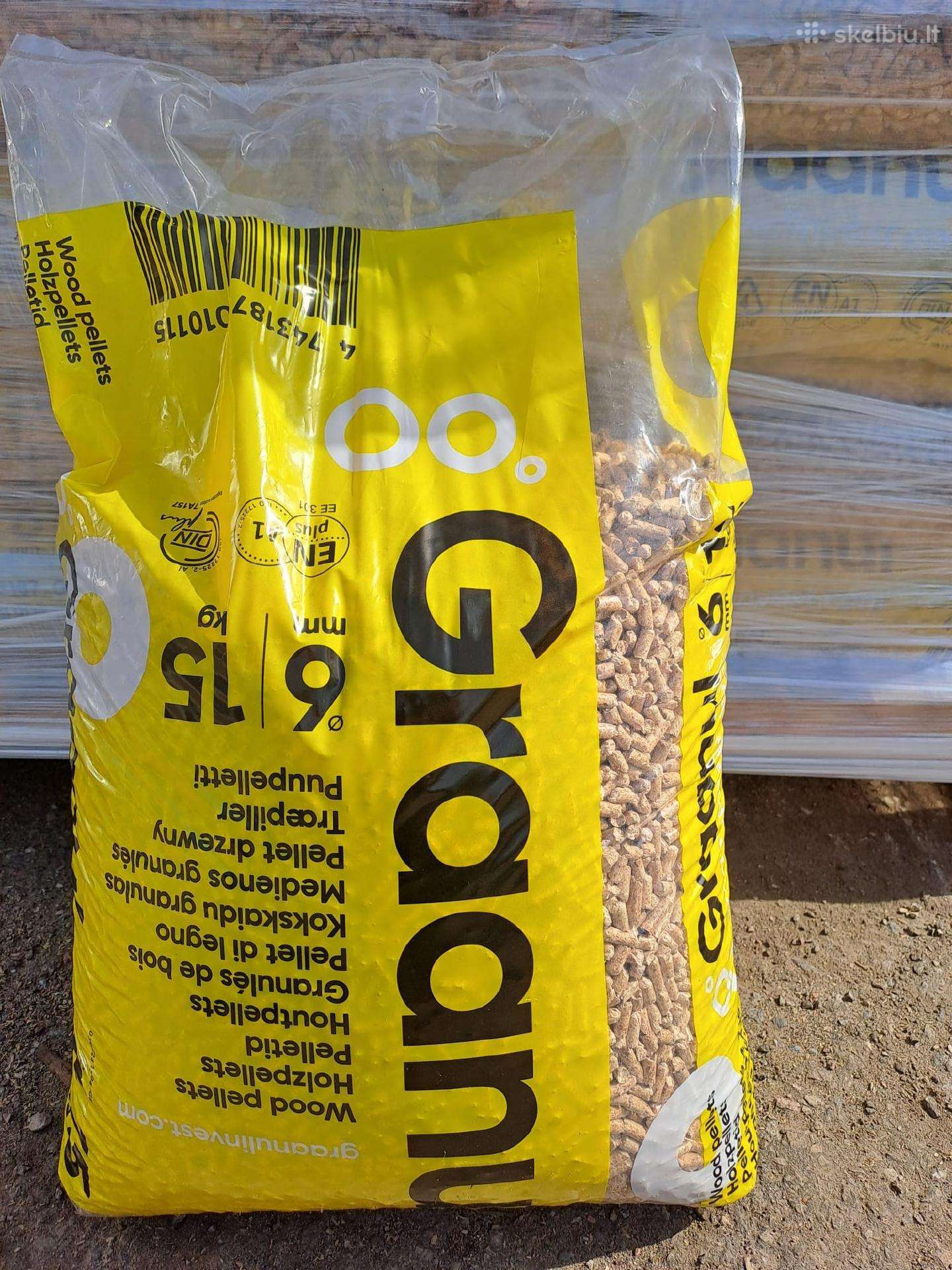 Kokybiškos medžio granules 15kg maišais