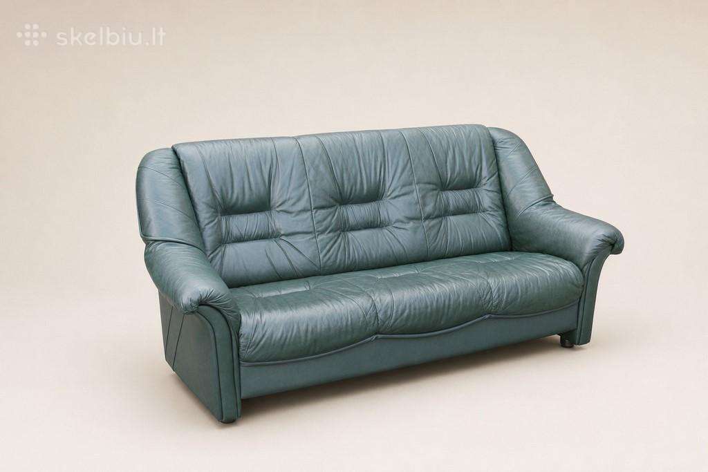 Natūralios odos sofa