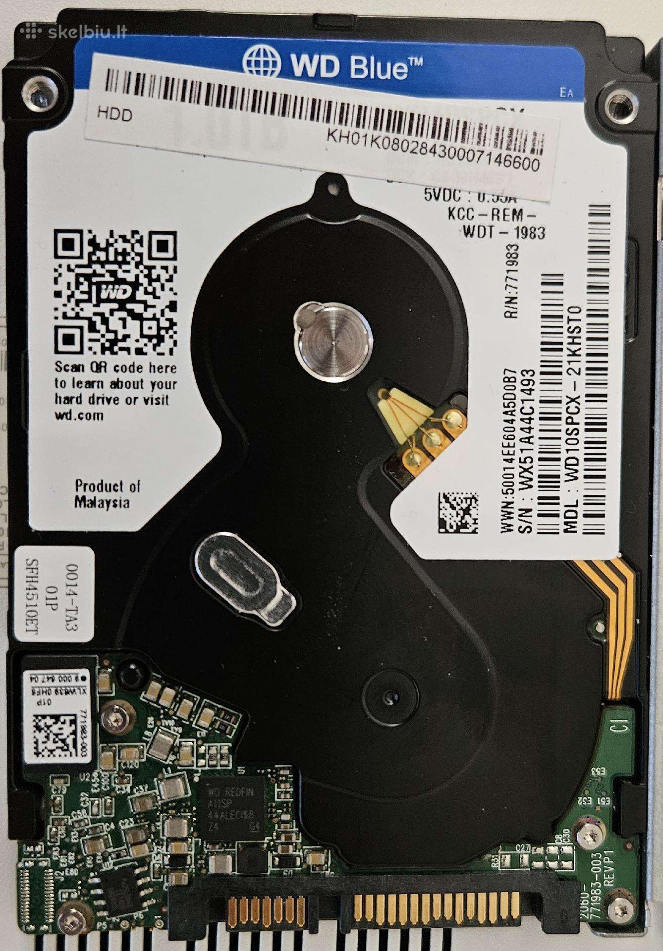 HDD Wd Blue 1tb, nešiojamo kompiuterio