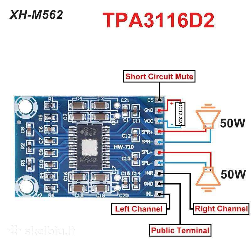 Xh-m562 2x50w 2ch Stereo Stiprintuvas