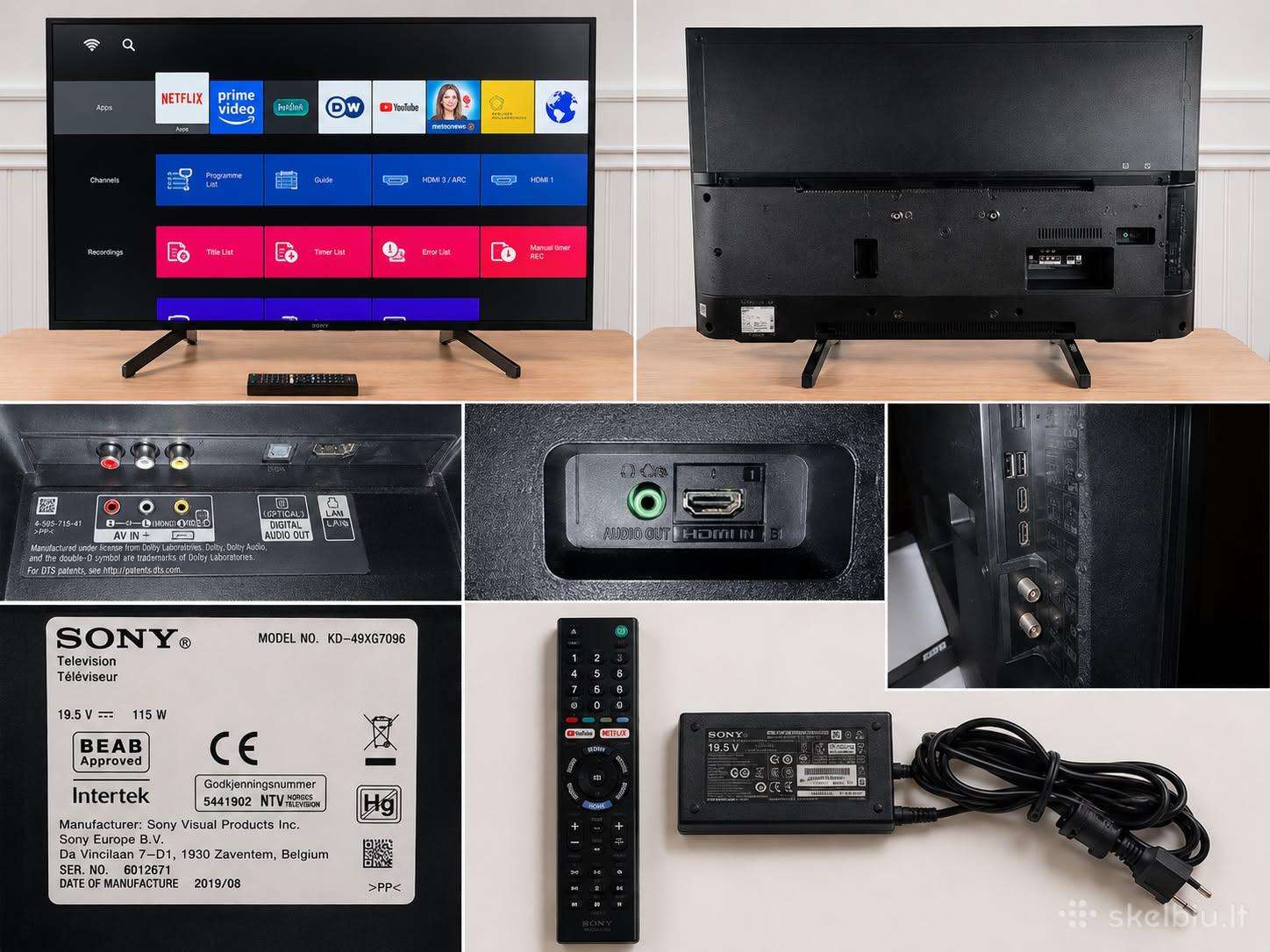 Sony Bravia Kd-49xg7096, 49" 4k Ultra HD