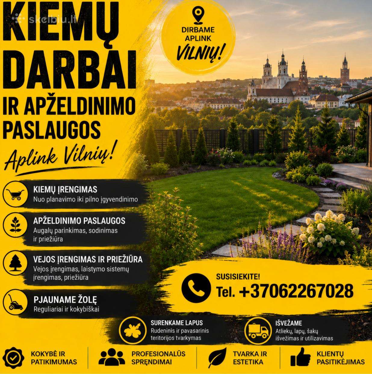 Lauko darbai ir apželdinimo paslaugos.