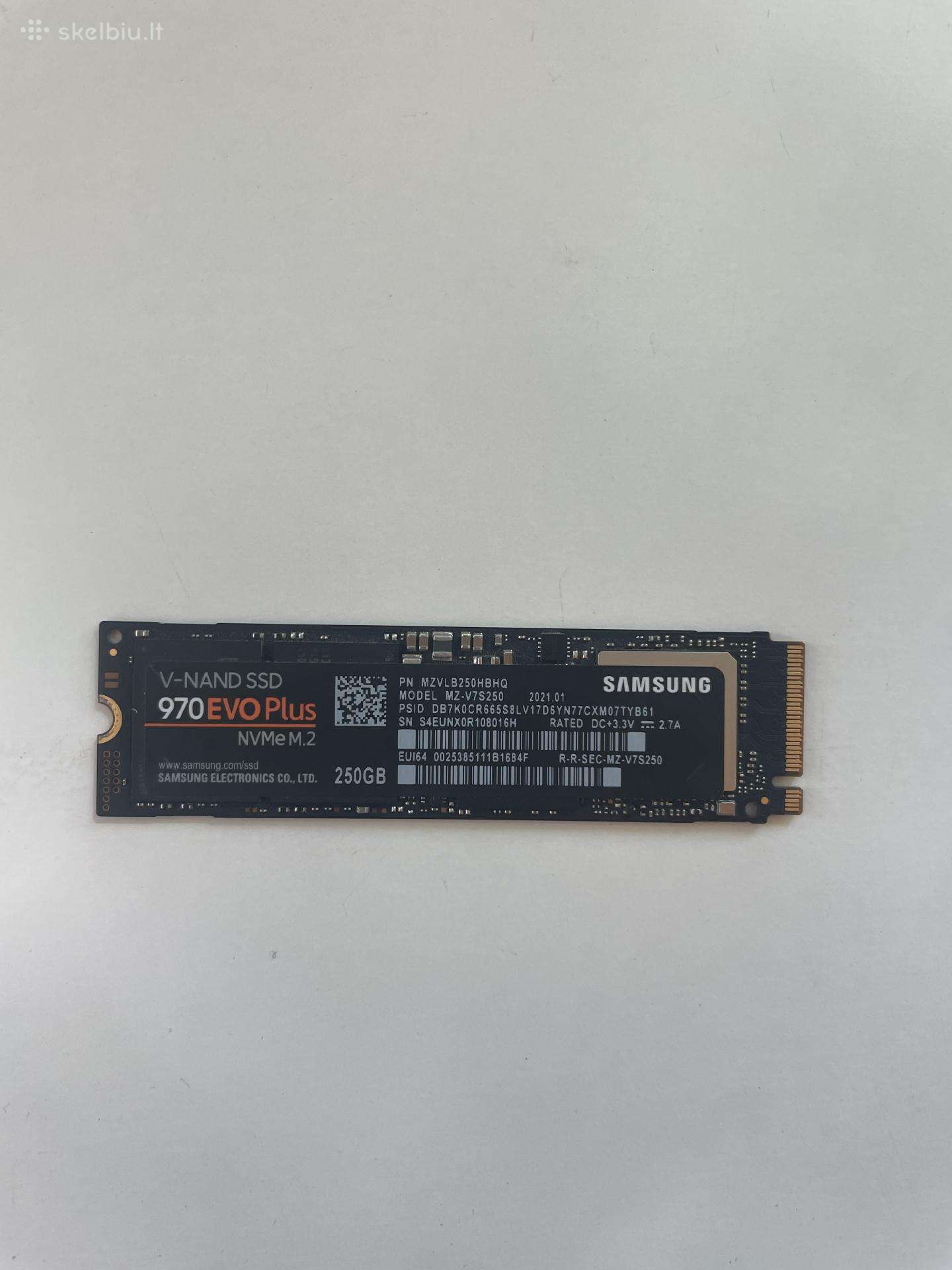 250gb m.2 samsung 970 EVO plus nvme