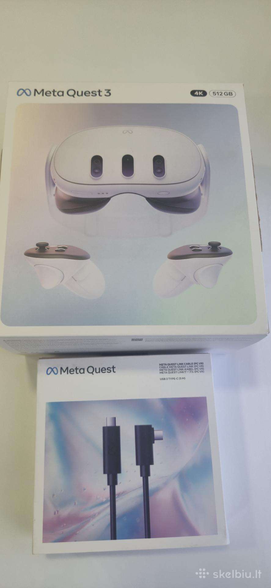 Meta Quest 3 512gb + Originalus 5m laidas