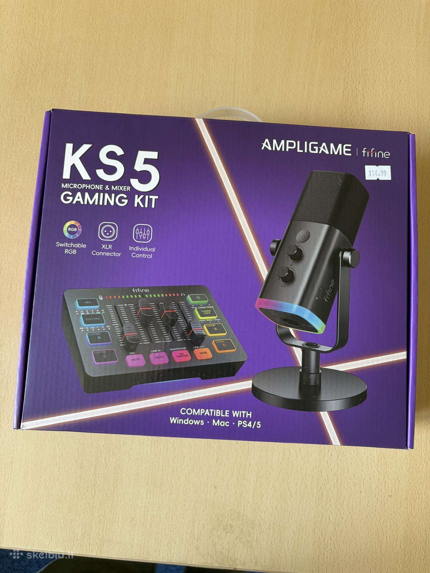 Fifine Am8 Mikrofono ir Mikserio komplektas