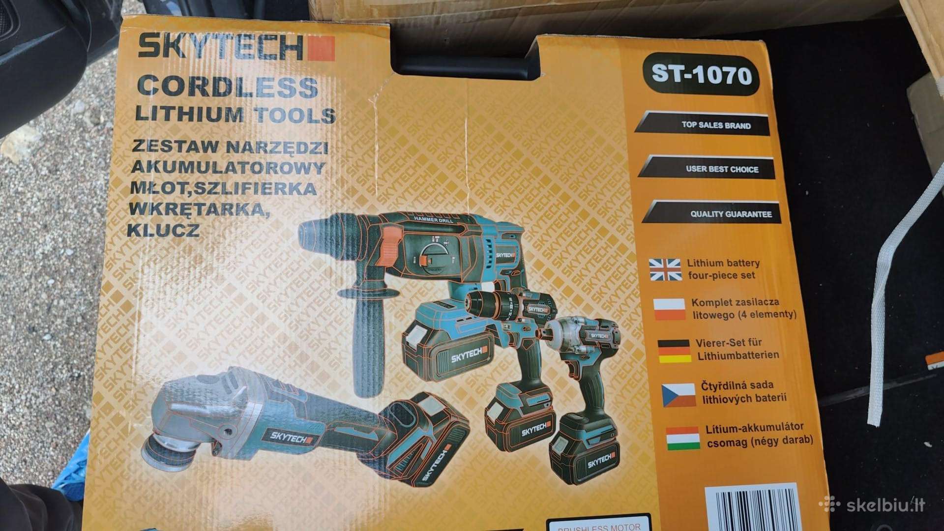 Akumuliatorinių įrankių rinkinys 4in1 skytech st-1