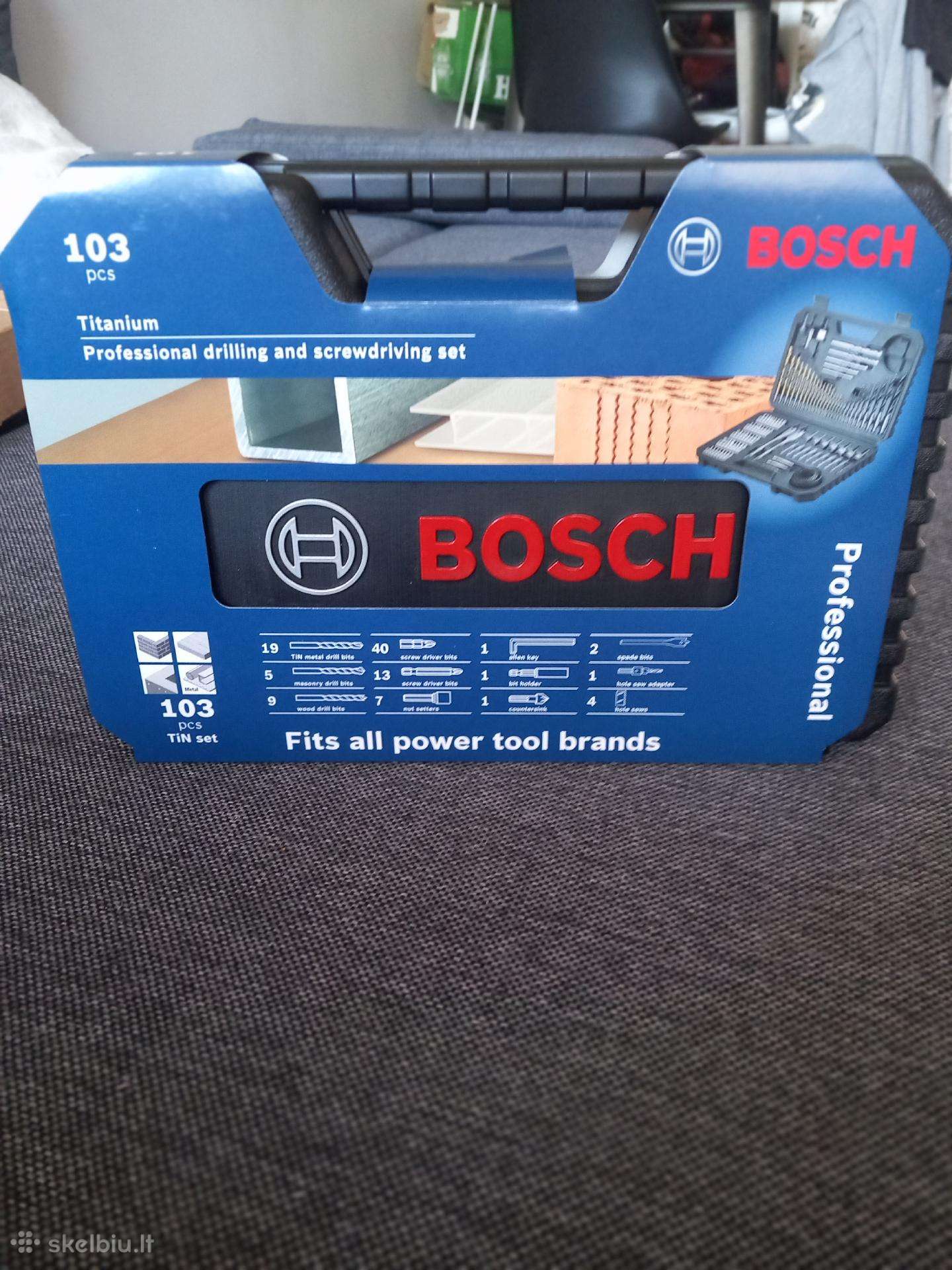Bosch Naujas 103 dalių grąžtų ir suktuvo antgaliu