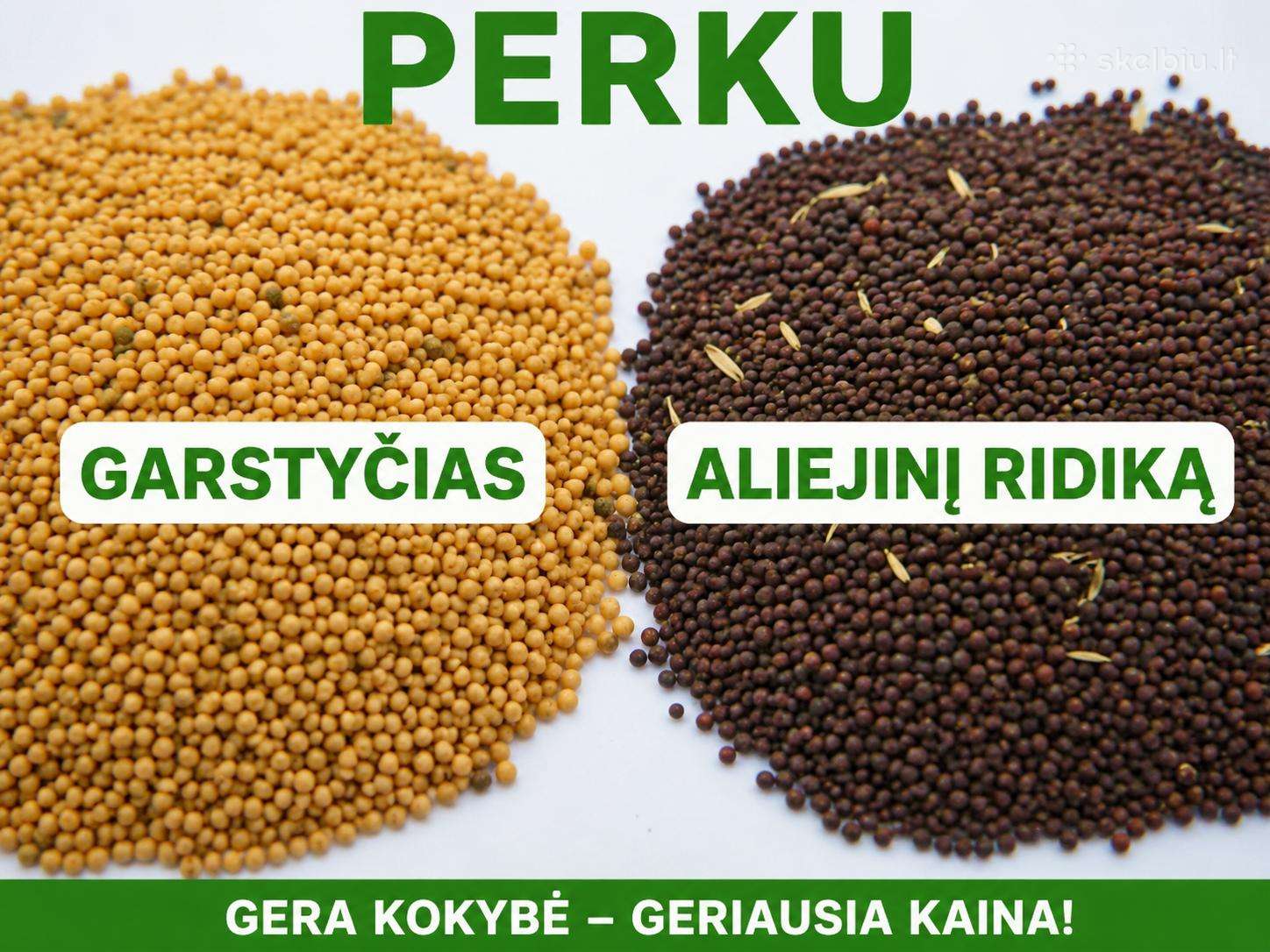Perku garstyčias ir aliejini ridika